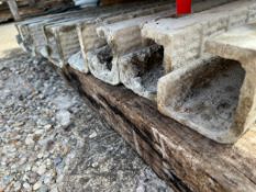 (10) 9' Corners Western aluminum concrete forms, Vertex brick, 6-12 hole pattern. Located in