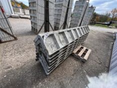 (7) 9' Wraps Western aluminum concrete forms, Vertex brick, 6-12 hole pattern. Located in