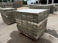 (20) 3' x 4' with brick ledge, Wall-Ties aluminum concrete forms, smooth, 6-12 hole pattern. Located