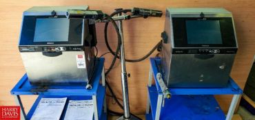 (2) Hitachi Ink Jet Printer with Tables , Model: RX-SD160W, S/N: RXS07601307 and RXSO7559307