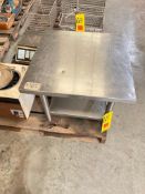 S/S Table With Shelf, Dimensions = 2' x 2' - Rigging Fees: $50