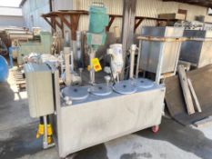 (4) Compartment Jacketed S/S Hot Water Melting Tank with Lightnin and Mueller Agitators