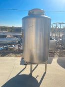 Approximately 100 Gallon Vertical Dome-Top S/S Tank - Rigging Fees: $100