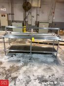 S/S Tables, Dimensions = 8' x 34