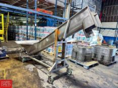 S/S Inclined Mobile Auger Conveyor, Dimensions = 12' Long - Rigging Fee: $350
