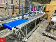 S/S Belt Conveyor Table with Drive and Mounted On Casters, Dimensions = 204
