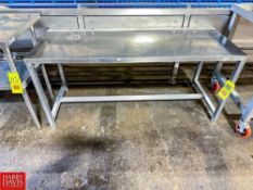 S/S Work Table, Dimensions = 62