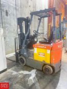 Toyota Sit-Down Electric Fork Lift 2,900 LB Capacity, Model: 7FBCUI8, S/N: 04286, 189