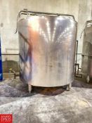 Blockwater 1,717 Gallon S/S Jacketed Vertical Tank - Rigging Fee: $1000