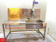 S/S Sink with Backsplash, Dimensions = 34