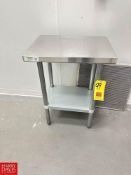 Regency S/S Table with Undershelf, Dimensions = 18