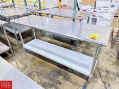 S/S Work Table with Undershelf, Dimensions = 72