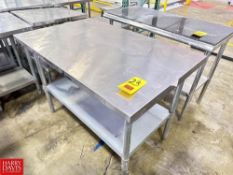 S/S Work Table with Undershelf, Dimensions = 60