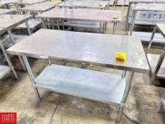 S/S Work Table with Undershelf, Dimensions = 48