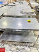 Assorted S/S Top Tables with Undershelf, Dimensions = up to 30