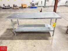S/S Top Table with Undershelf, Dimensions = 29.5