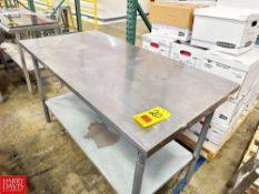 S/S Work Table with Undershelf, Dimensions = 60