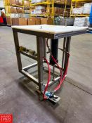 S/S Framed Pneumatic Table with Foot Control and Teflon Top, Dimensions = 33