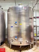 Mueller 2,000 Gallon S/S Dome-Top Secondary Starter Tank, S/N: 213541-11 with Balton Sweep Agitator