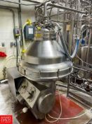 Alfa Laval S/S CIP Whey Separator 60,000 LB/Per HR, Model: MPX418TGV-74C/4260-3, S/N: 2951575/1975