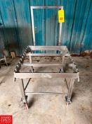 Mobile S/S Roller Conveyor Cart, Dimensions = 28