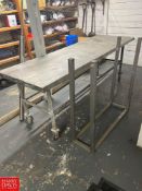S/S Table, Dimensions = 7. 5' Length x 2.5' Width x 33