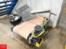 Bag Flopper with S/S Chute, Drive and Belt Conveyor, Dimensions = 4' x 22