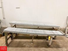 (2) Gravity Fed Roller Conveyor Sections, Dimensions = 10' x 18
