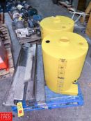 S/S Finishing Table Center Trough Screens and (2) 35 Gallon Poly Containers - Rigging Fee: $75