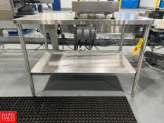 S/S Table with Shelf, Dimensions = 4' x 30