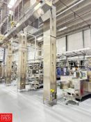 Benda S/S Framed Vertical Elevator Conveyor with S/S Clad Drive, Dimensions = Approximately 13' x 14