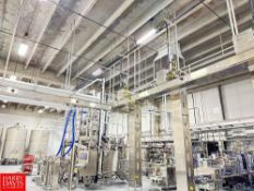 Benda Overhead S/S Framed Conveyor with (2) S/S Clad Drives, Dimensions = 50' x 12