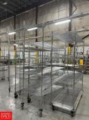 (4) Mobile S/S Metro Racks up to 6' x 2' x 87