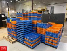 (195) Plastic Nesting Trays with (25) Tray Dollies, Dimensions = 28