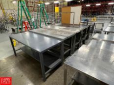 Tables with Shelves, Dimensions = up to 8' x 30