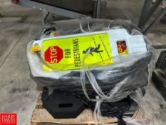Stop For Pedestrian' Signs with Rubber Bases - Rigging Fee: $25