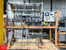 JDA Pro-Fill S/S 8-Valve Filler with Touch Screen HMI, Mitsubishi Melsec PLC with (2) FX2N-IHC High-