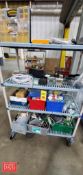 Rolling cart with Assorted Electrical Parts, Plugs and Disconnects - Rigging Fee: $50