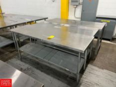 S/S Tables with Shelves, Dimensions = up to 6' x 30