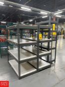 (3) Shelves, Dimensions = (2) 4' Length x 2' Width x 5' Height and (1) 3' Length x 18