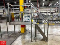 S/S Framed Platform with Stairs and Handrail, Dimensions = 4' x 2', S/S Table with Shelf, Dimensions