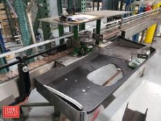 S/S Product Conveyor with Plastic Table Top Chain and Reject Spinner for Asymmetrical Bottles