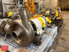 Ampco Style Centrifugal Pump with Baldor Washdown 5 HP 1,760 RPM Motor, Mounted on Mobile S/S Base