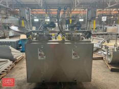 SFI 100 Gallon x 2-Compartment Atmospheric Jacketed S/S Flavor Tank, S/N: 9535 with Vertical