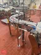 S/S Framed Serpentine, Inclined Power Conveyor with Plastic Chain and Adjustable Legs