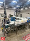 S/S Framed 90° Inclined Power Accumulation Conveyor with Plastic Chain; Dimensions: 26' x 42