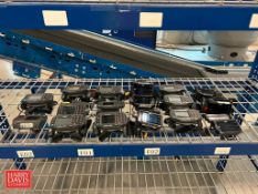 (17) RF Guns with Batteries, Chargers, Storage Shelf and (3) Adjustable Height Metal Framed Tables