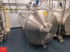 Zero 1,000 Gallon (3,640 Liter) Jacketed S/S Tank, Model: V900 with Dual Mix Agitators