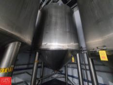 Feldmeier 3,000 Gallon (11,350 Liter) Dome-Top, Cone-Bottom S/S Tank, S/N: E-018-01 with Spray Ball