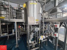 650 Gallon (2,350 Liter) S/S Vertical Melt Tank with Side Sweep Agitator and Ampco Positive